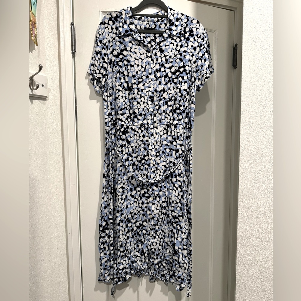 Work/Play Versatile Dress With Waist Tie and Buttons